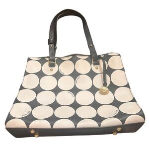 Brahmin Anywhere Tote Handbag - Barcelona Polka Dot Leather - Rare